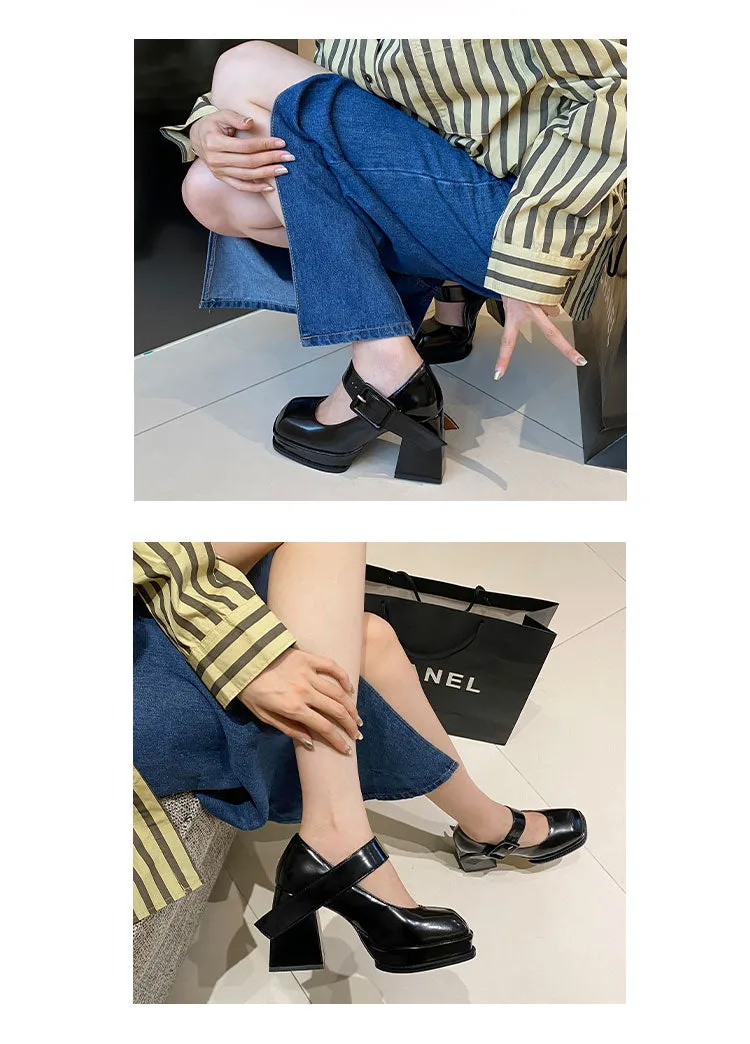 Mary Jane-180 Square Toe High Heels
