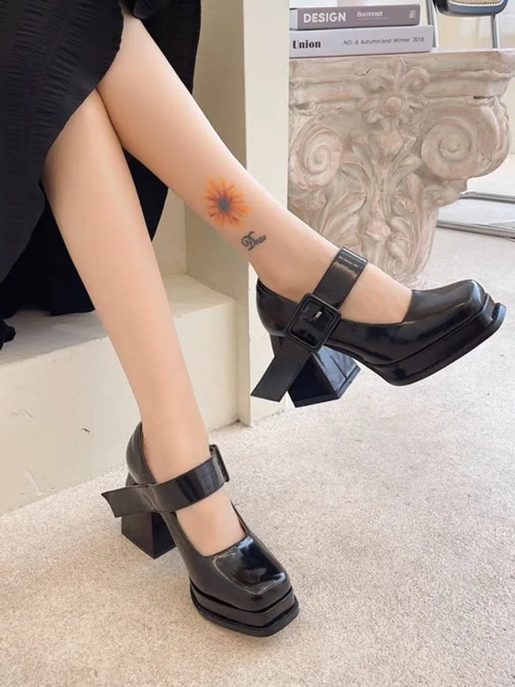 Mary Jane-180 Square Toe High Heels