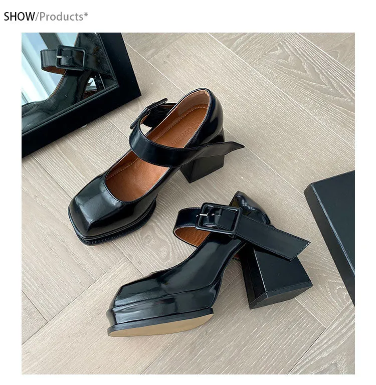 Mary Jane-180 Square Toe High Heels