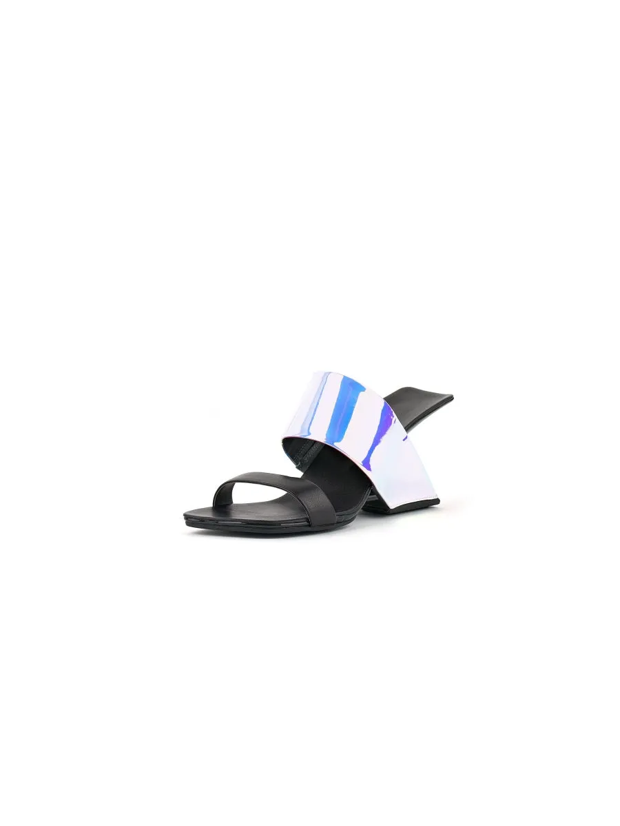 Metallic Leather Heel Slide