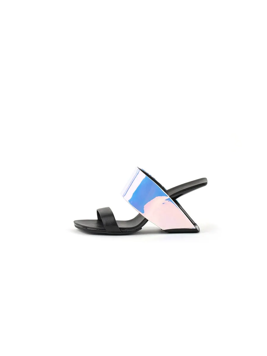 Metallic Leather Heel Slide