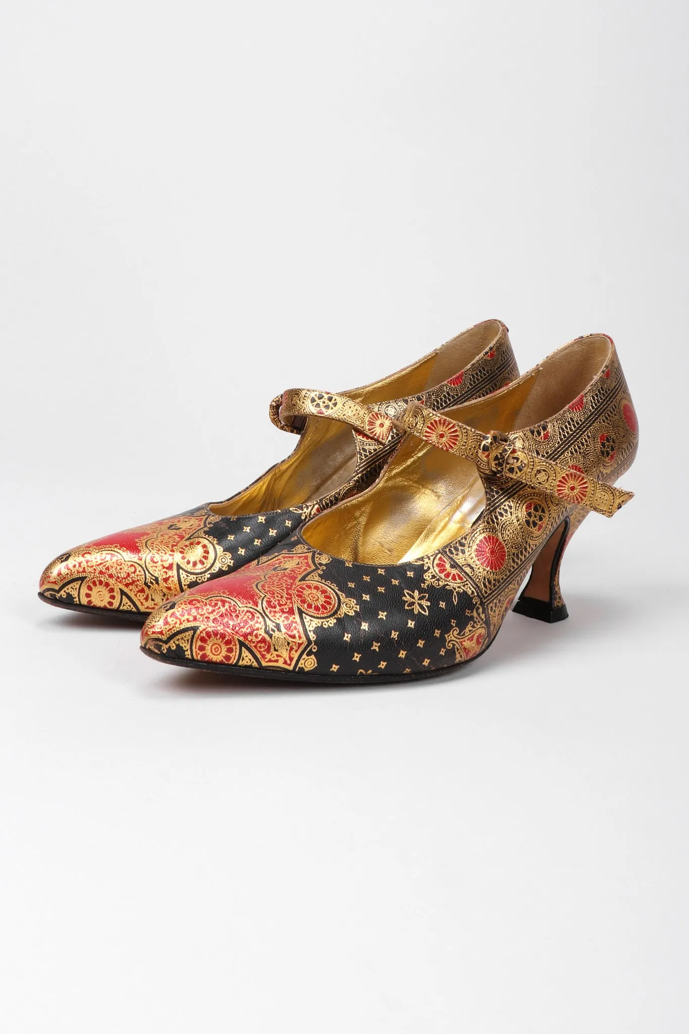 Metallic Moroccan Maryjanes