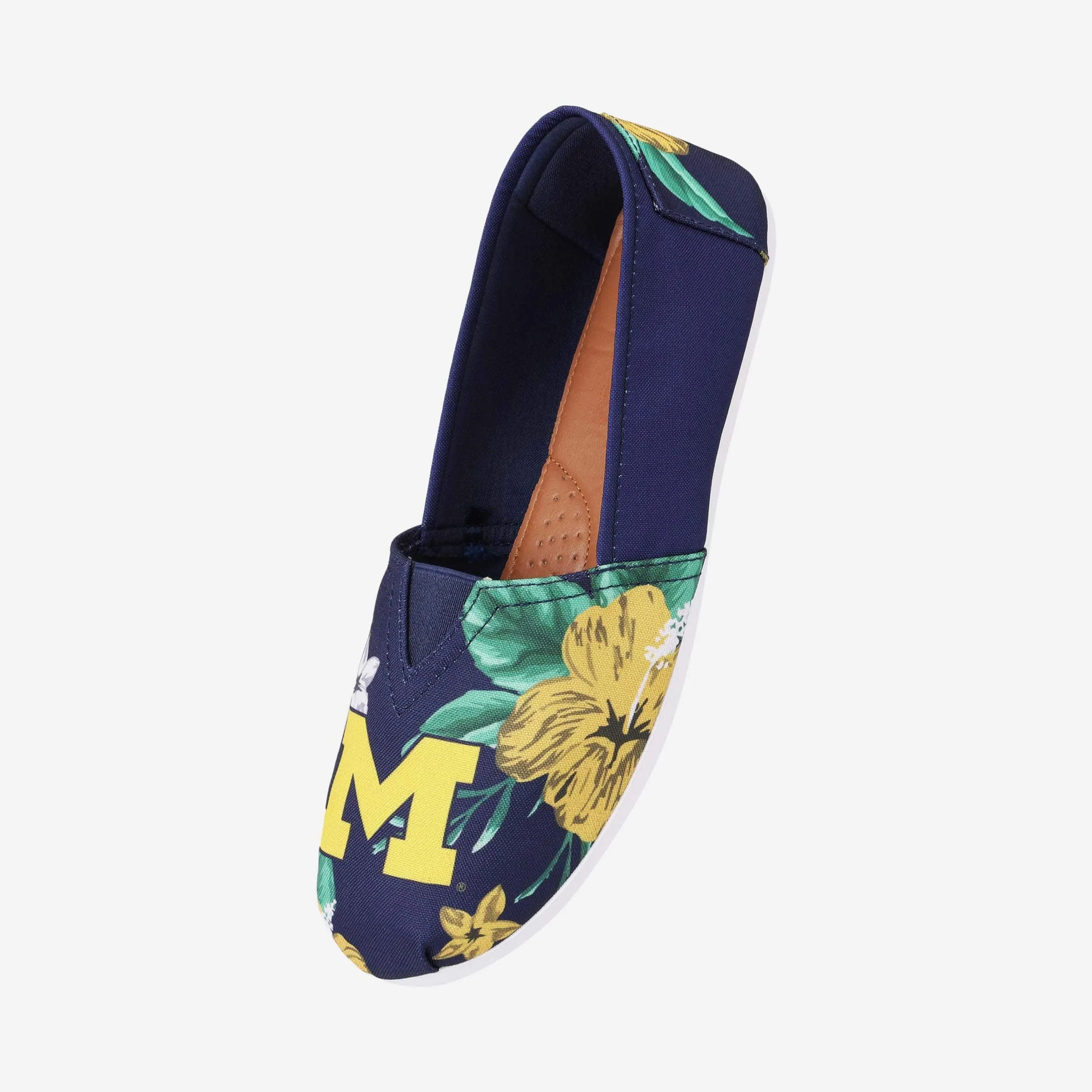 Michigan Wolverines Womens Floral Canvas Shoe