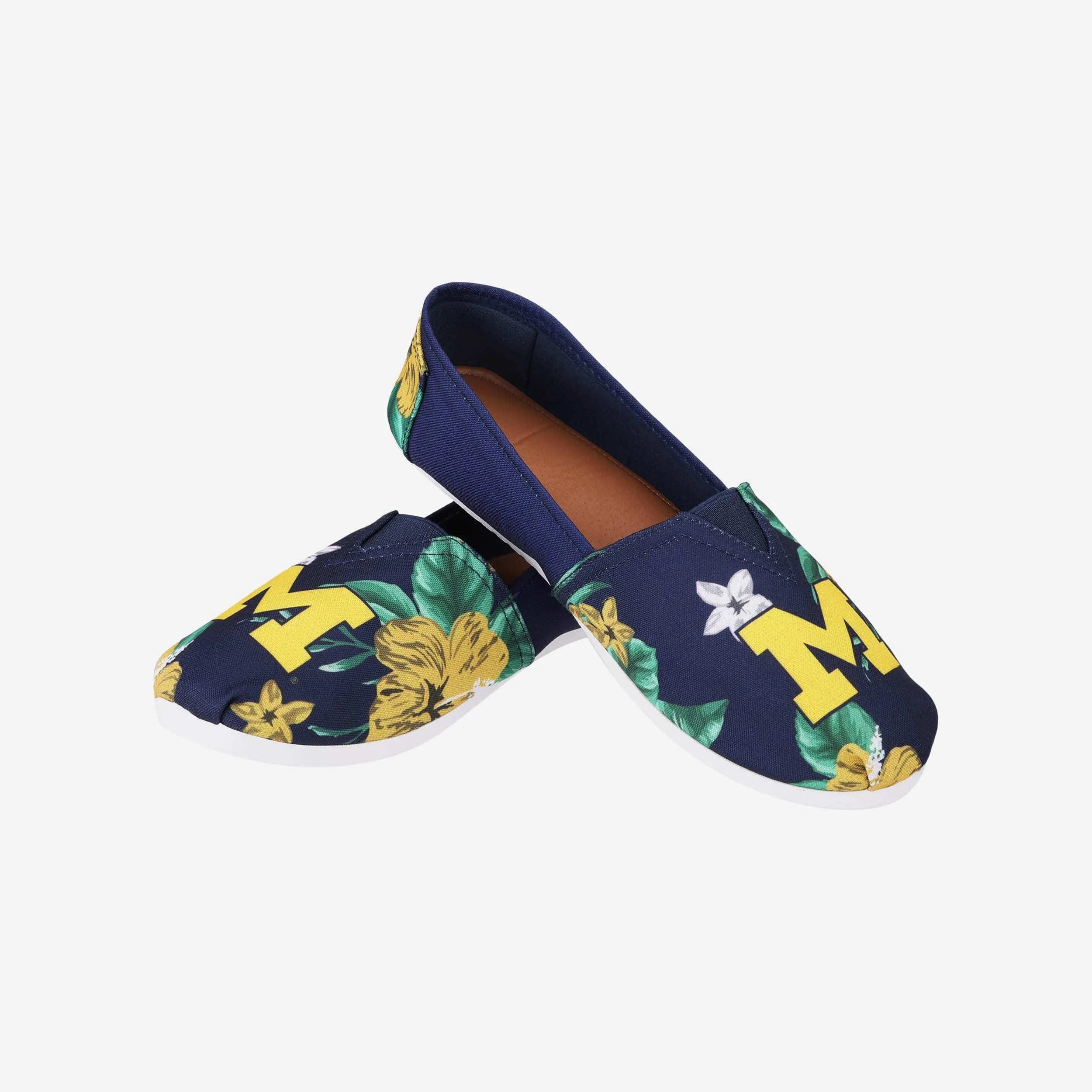 Michigan Wolverines Womens Floral Canvas Shoe