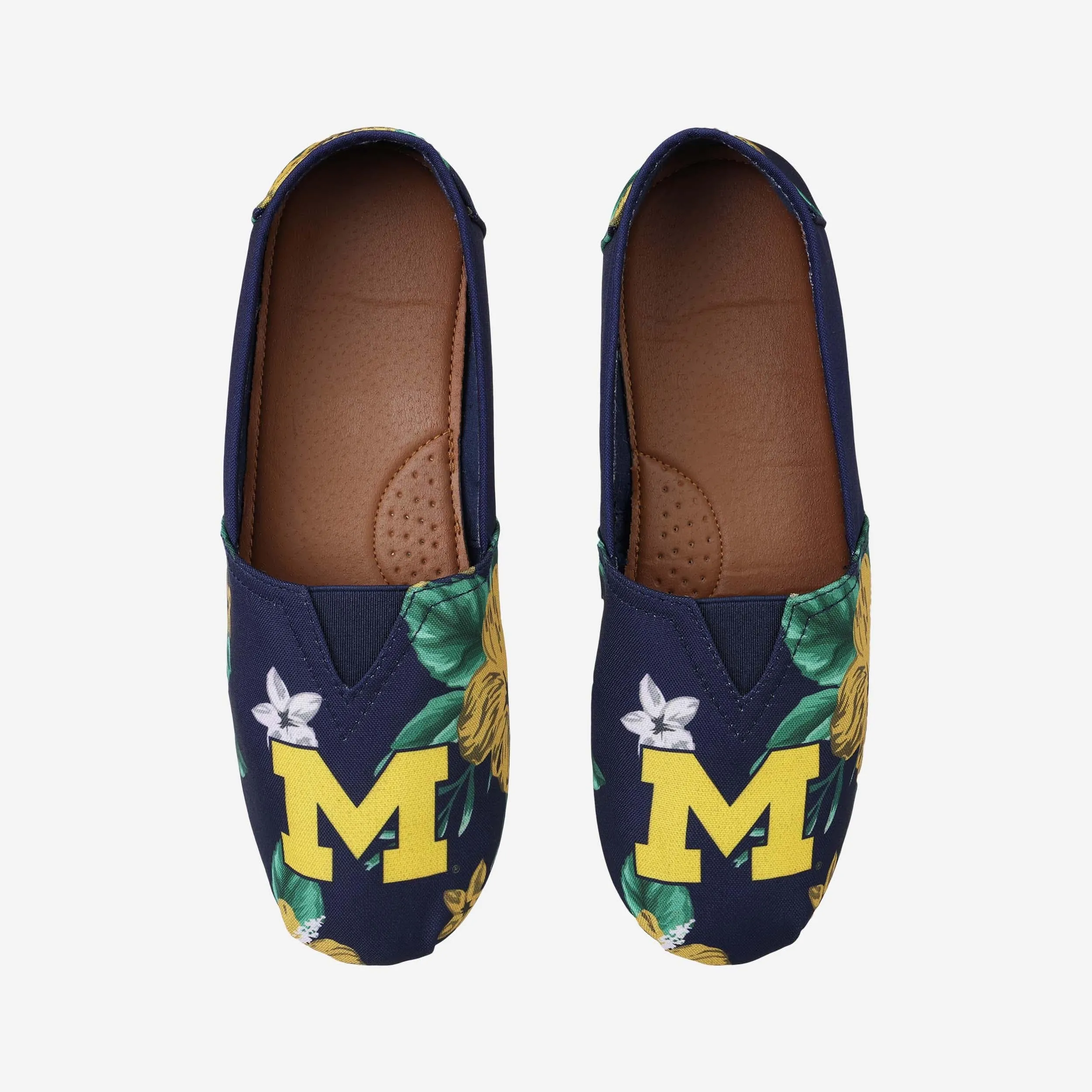Michigan Wolverines Womens Floral Canvas Shoe