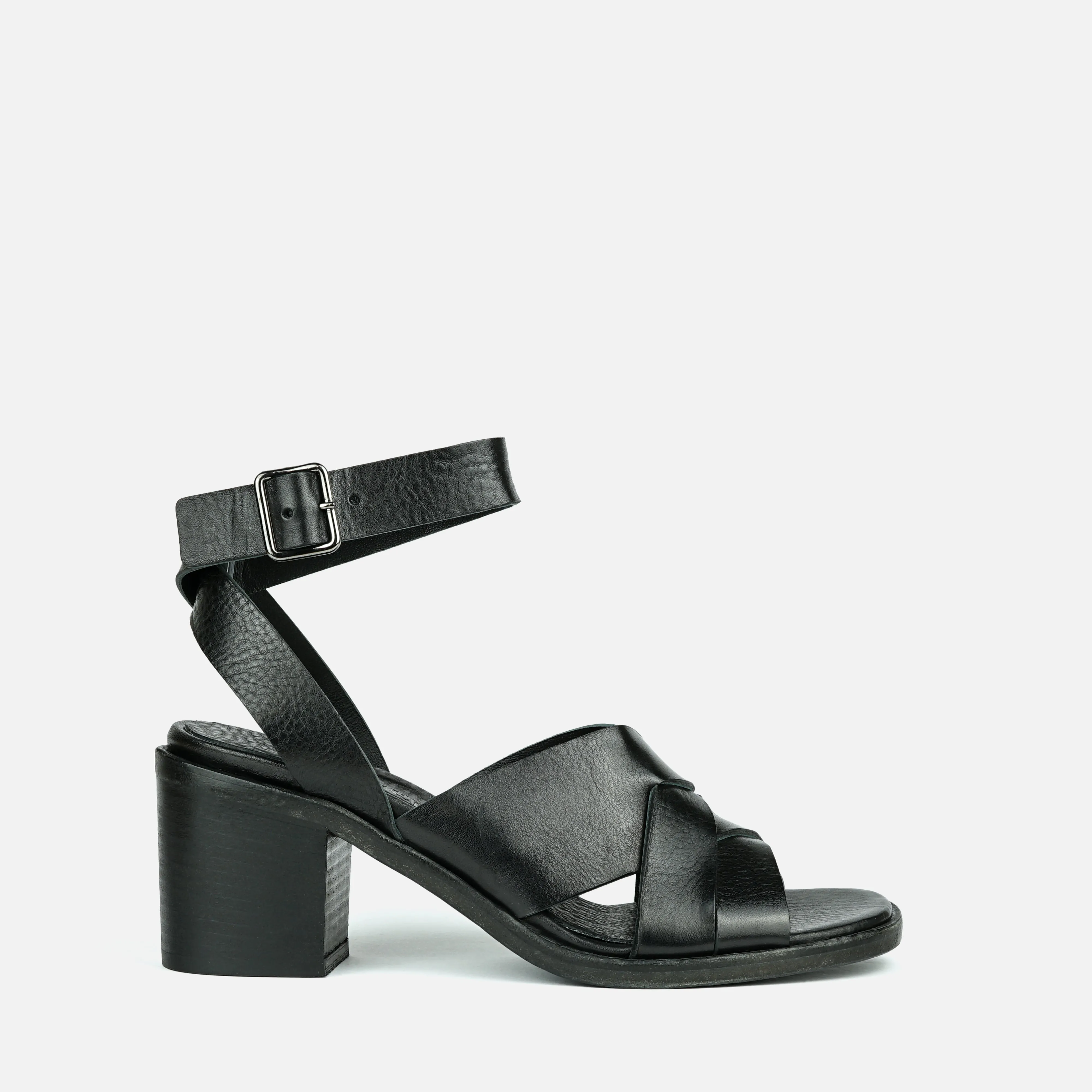 MOOREA | Heel BlackLeather