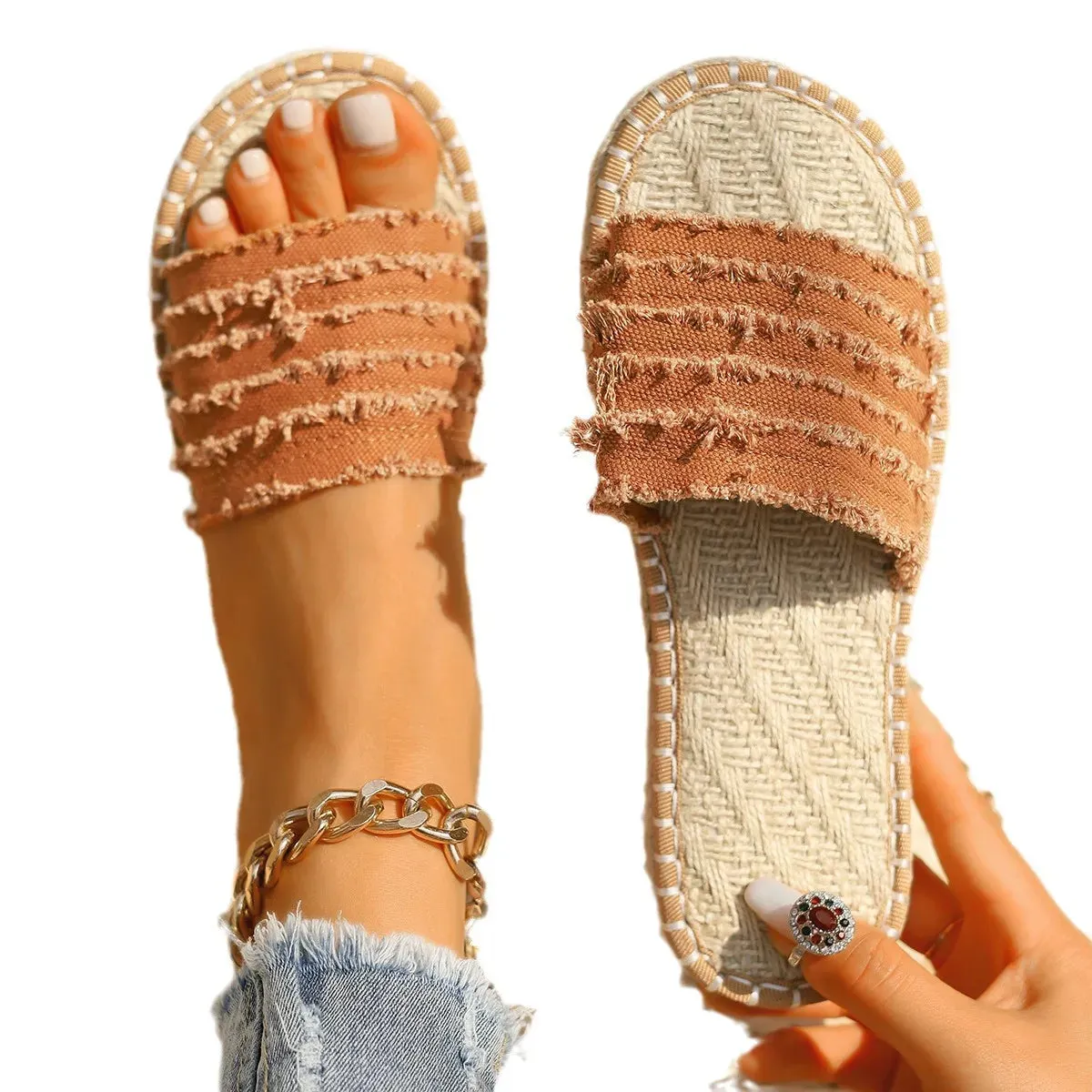 Open Toe Flats Sandals