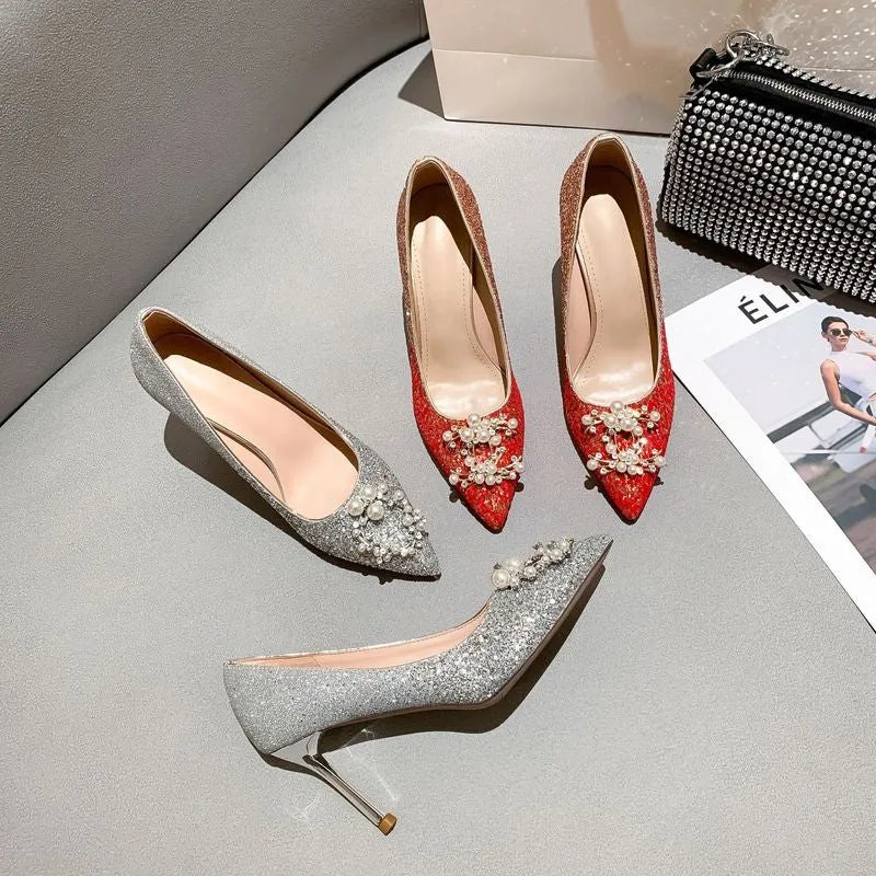 Pearl Shallow Mouth Bridesmaid Wedding Shoes