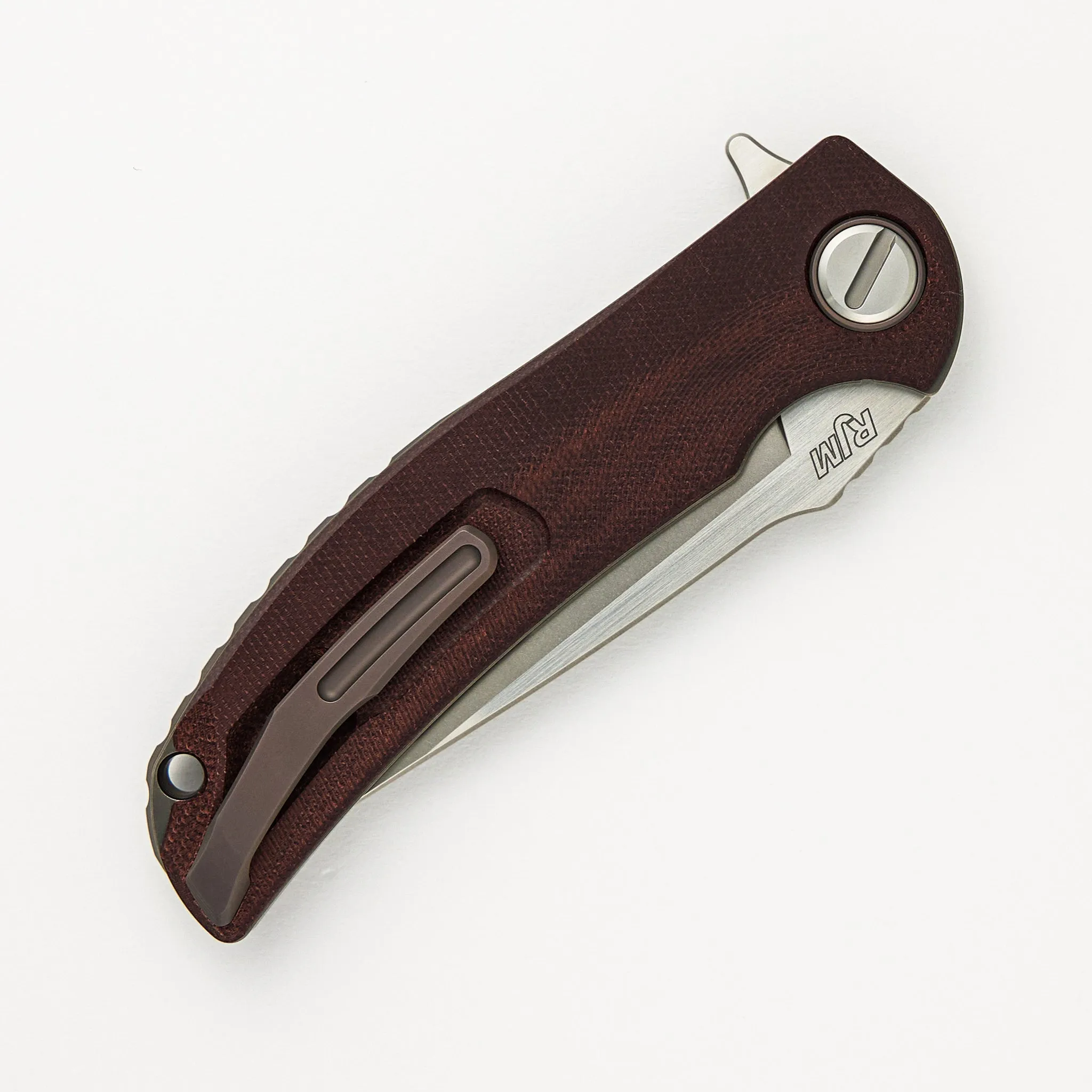"Limited Edition" Soft Overkill - M398 Blade - Maroon Canvas Micarta Handle - RBS (RJ Martin Design)