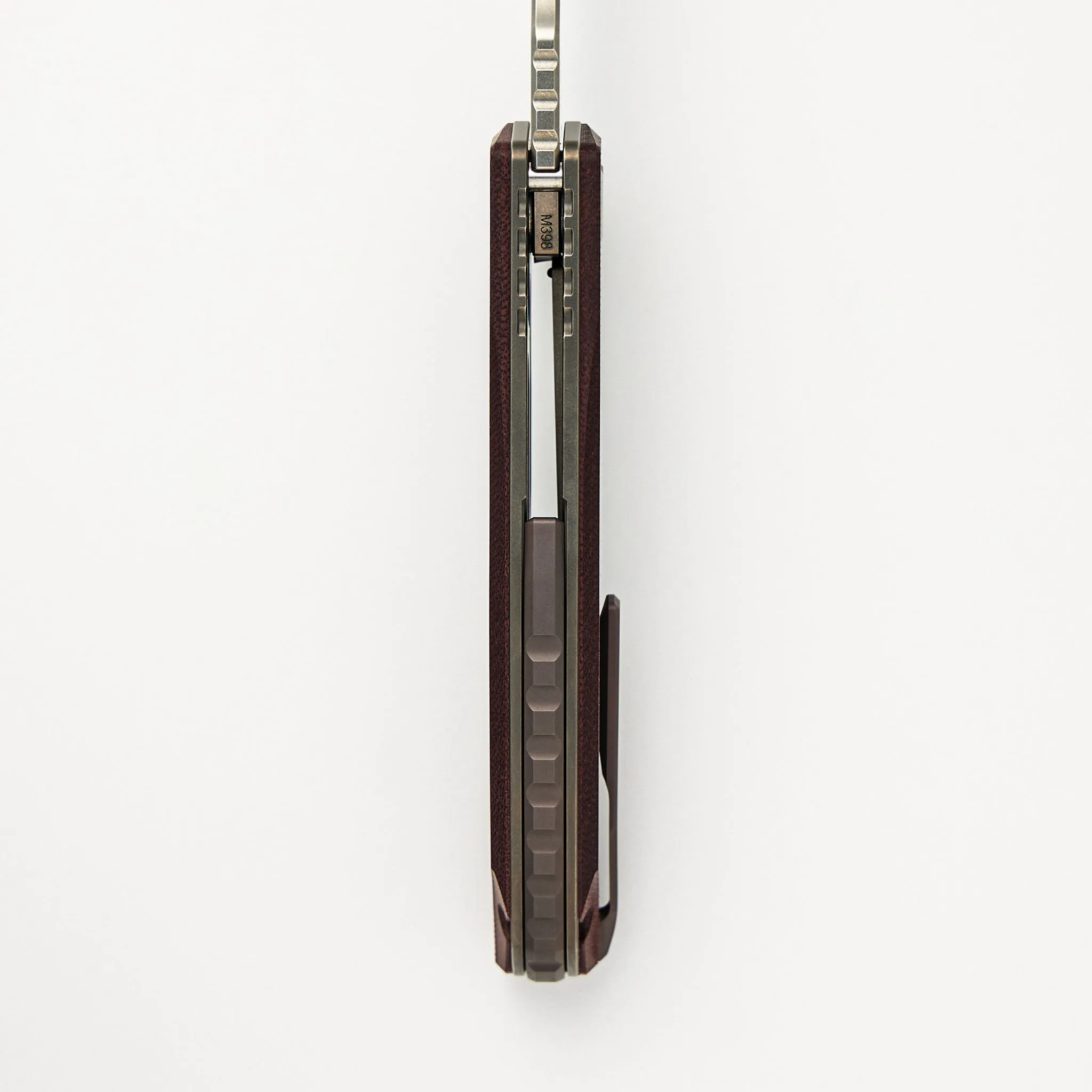 "Limited Edition" Soft Overkill - M398 Blade - Maroon Canvas Micarta Handle - RBS (RJ Martin Design)