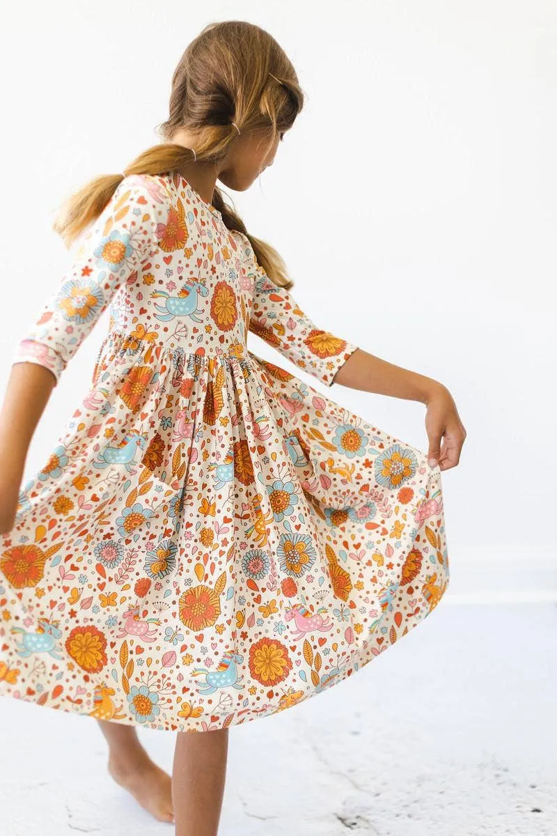 Retro Unicorns Twirl Dress