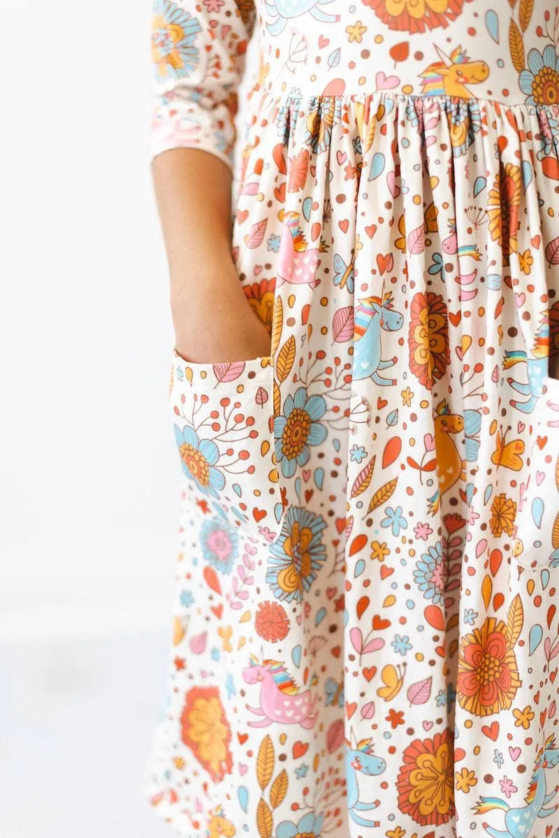 Retro Unicorns Twirl Dress