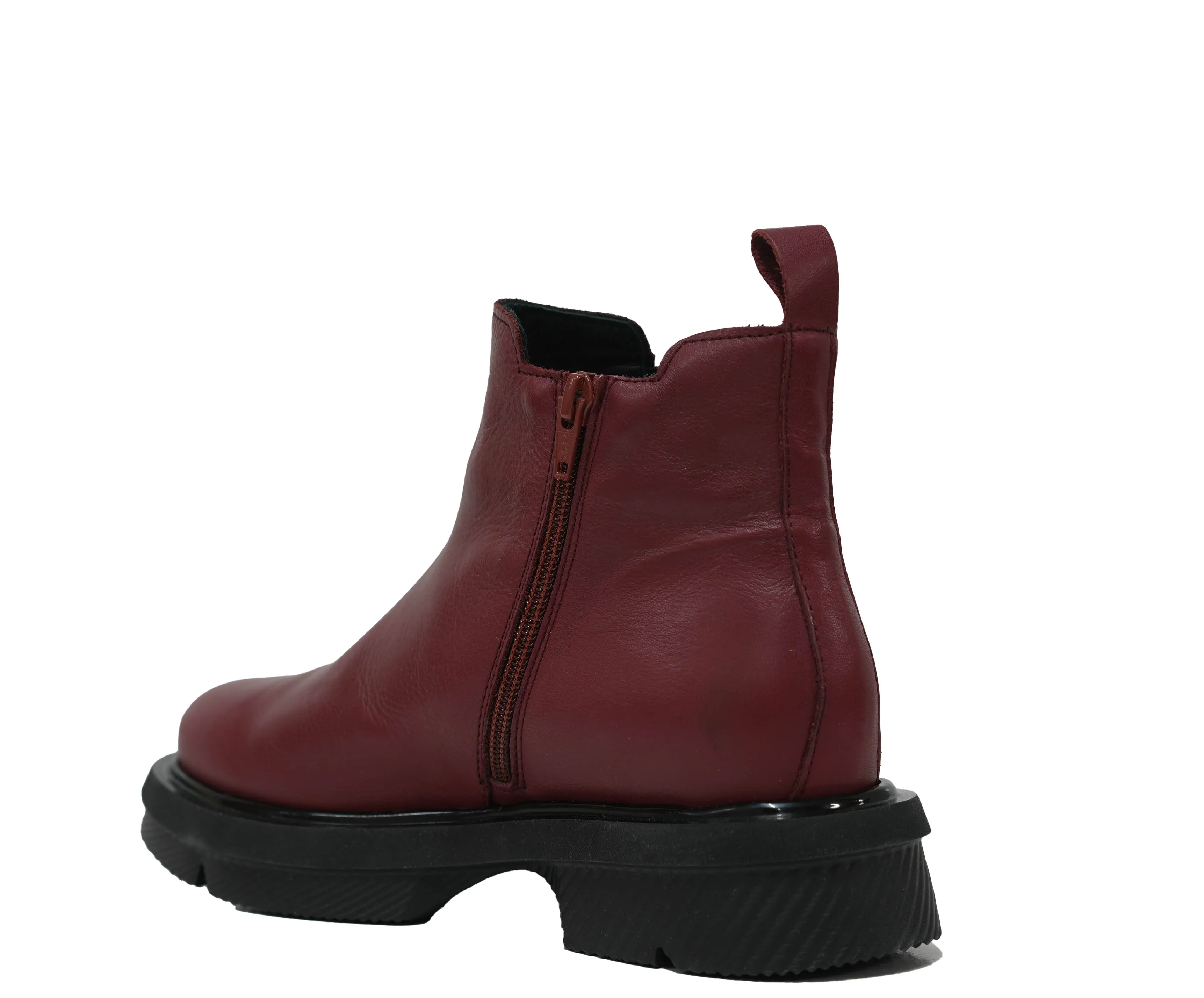 Roberto Serpentini Women's Leather Red Zip Boots Beatles 30% OFF