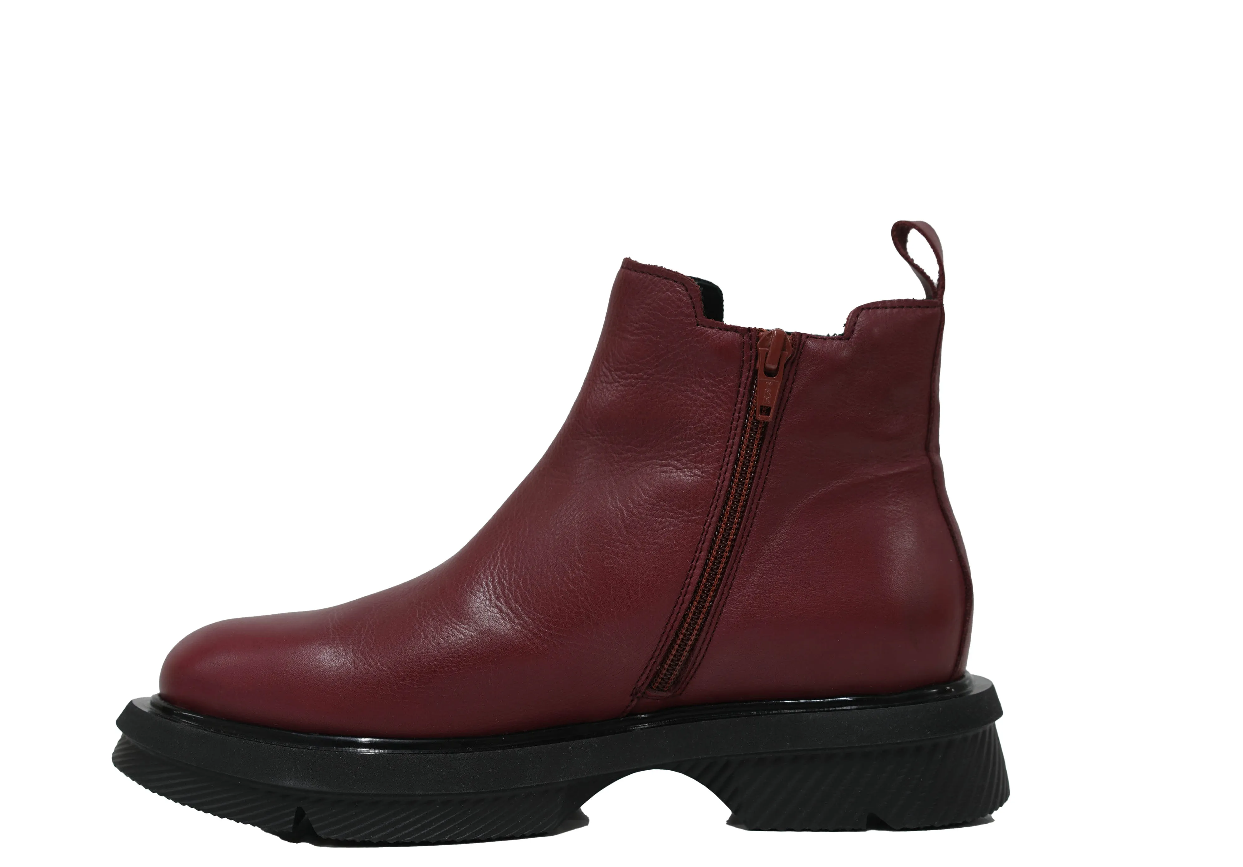 Roberto Serpentini Women's Leather Red Zip Boots Beatles 30% OFF