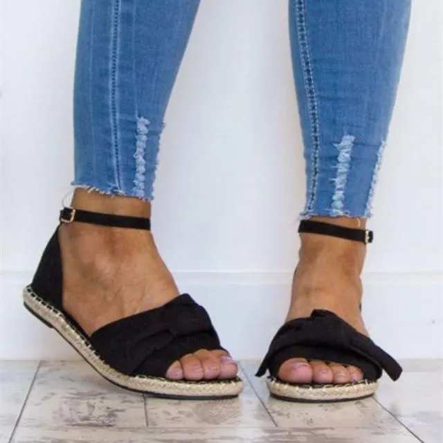 Rome Peep Toe Casual Flats Sandals
