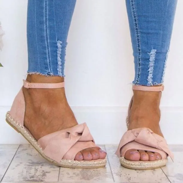 Rome Peep Toe Casual Flats Sandals