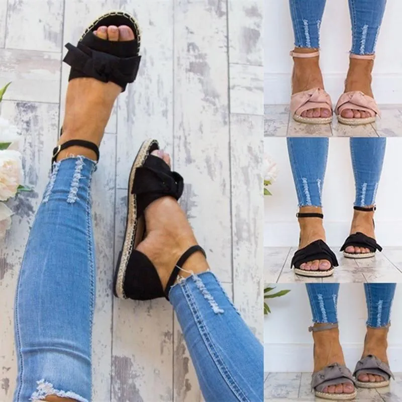 Rome Peep Toe Casual Flats Sandals