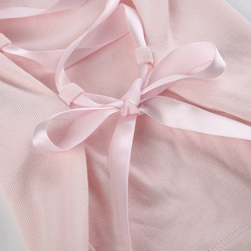 Satin Lace-Up Ballet Top