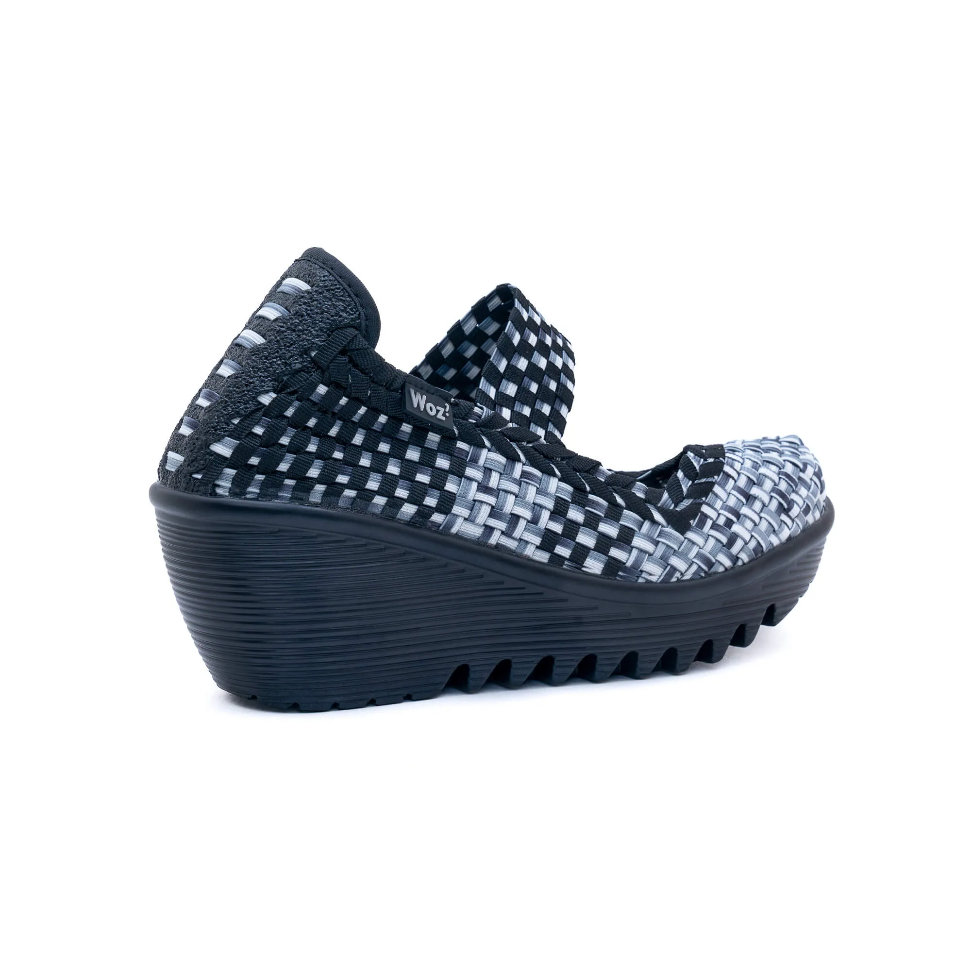 Sofia Black, White and Gray Wedge