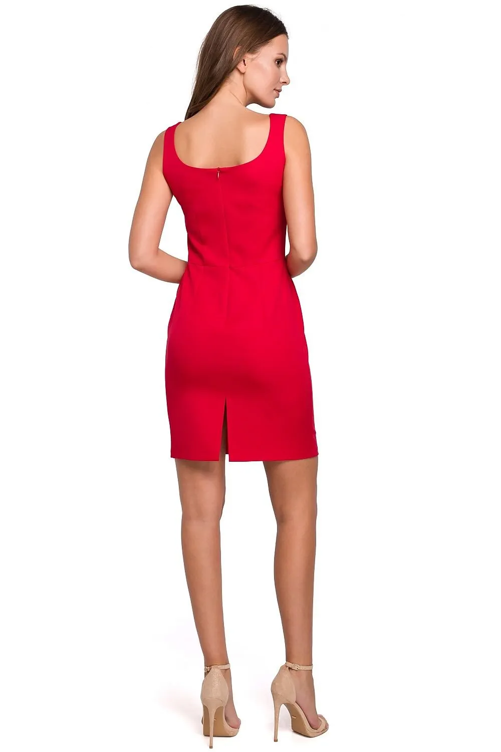 Square neck sleeveless cocktail dress