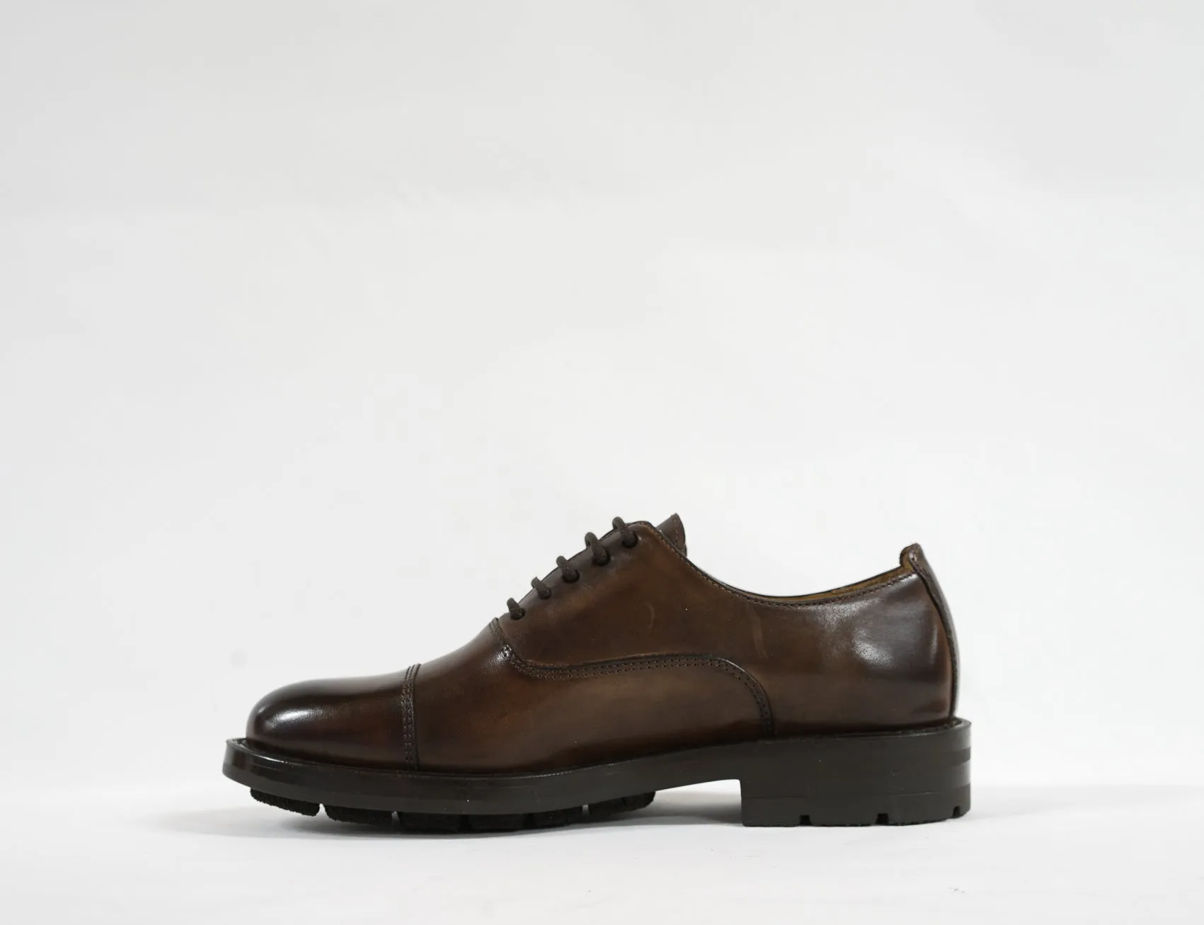 Stefano Stefani Women's Brown Leather Lace Up Shoe 8047  Special $190