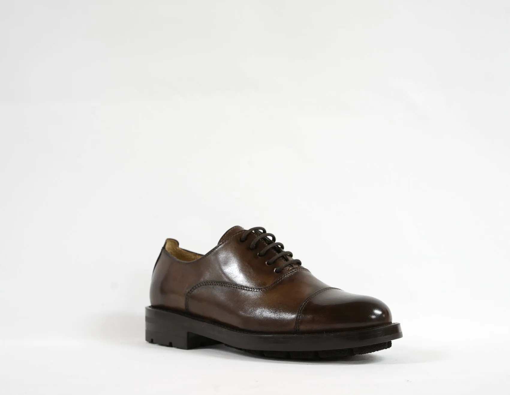 Stefano Stefani Women's Brown Leather Lace Up Shoe 8047  Special $190