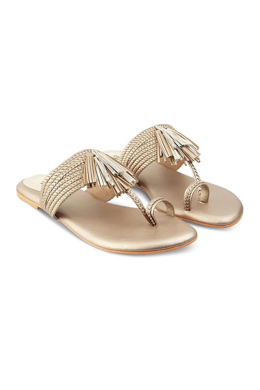 Tassel K Flats Champagne