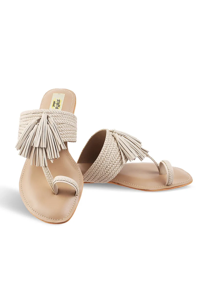 Tassel K Flats Champagne