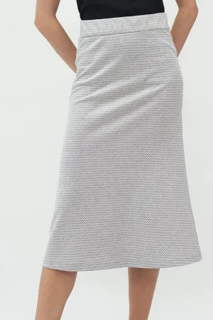 Textured Knit Fitted Midi Skirt