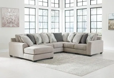 Transitional 4-piece Sectional Sofa (LAF Chaise, Armless Loveseat, Corner and RAF Sofa)