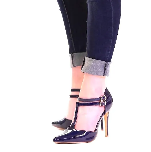 TRU-T Women's Strap Stiletto Heels Pumps