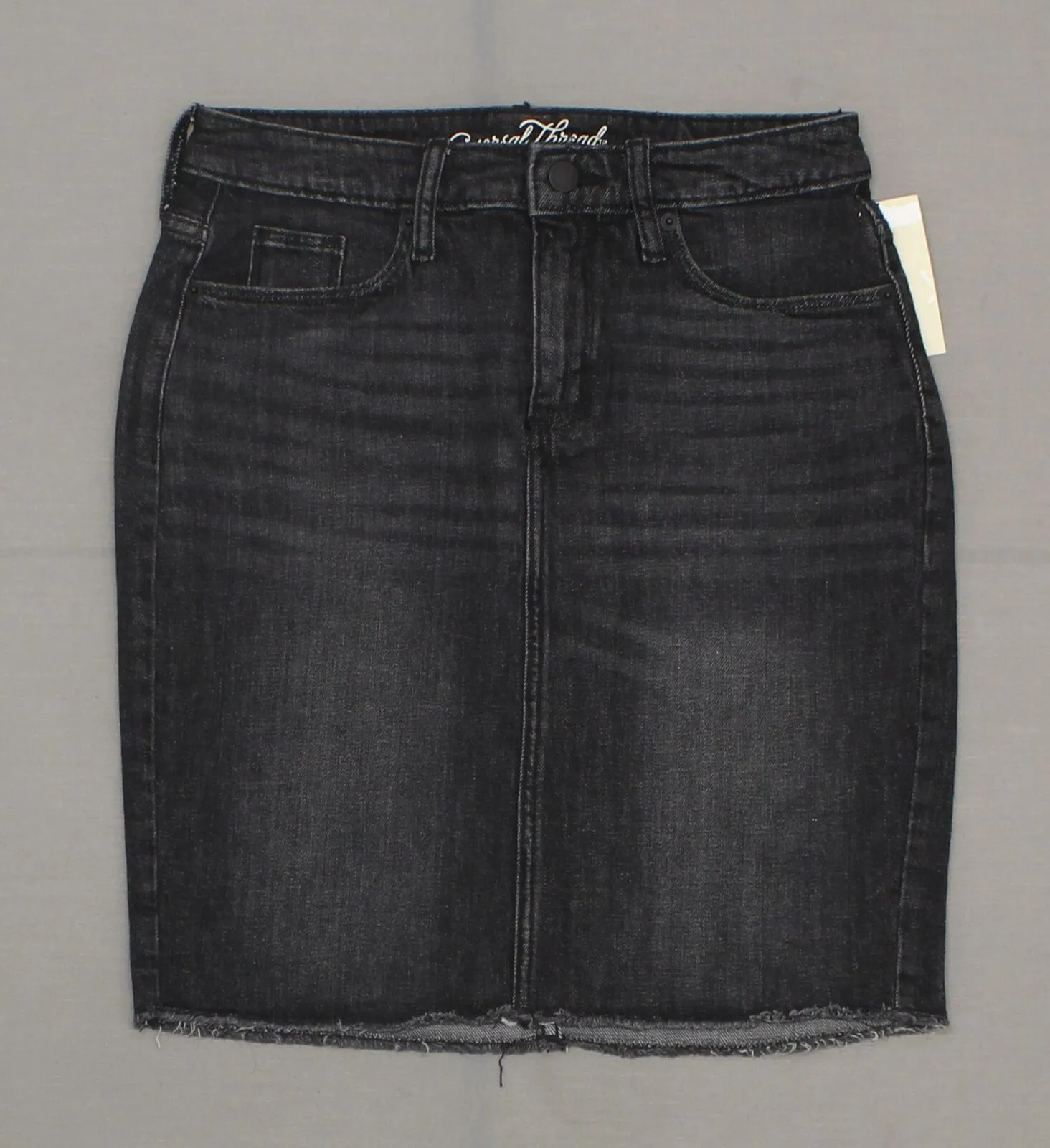 Universal Thread Women's Raw Edge 5 Pocket Denim Mini Skirt