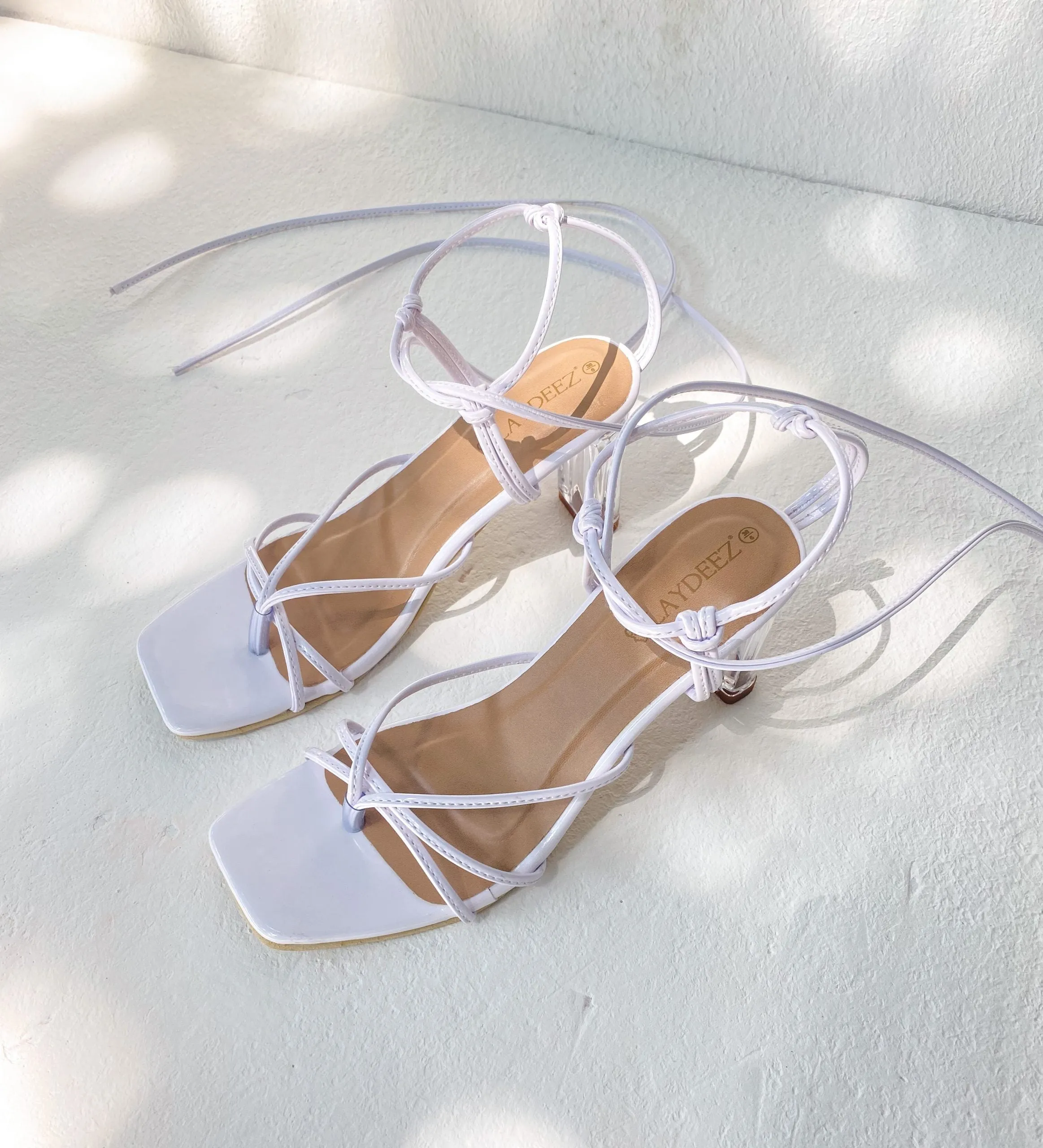 Vera Tie Up Glass Heels