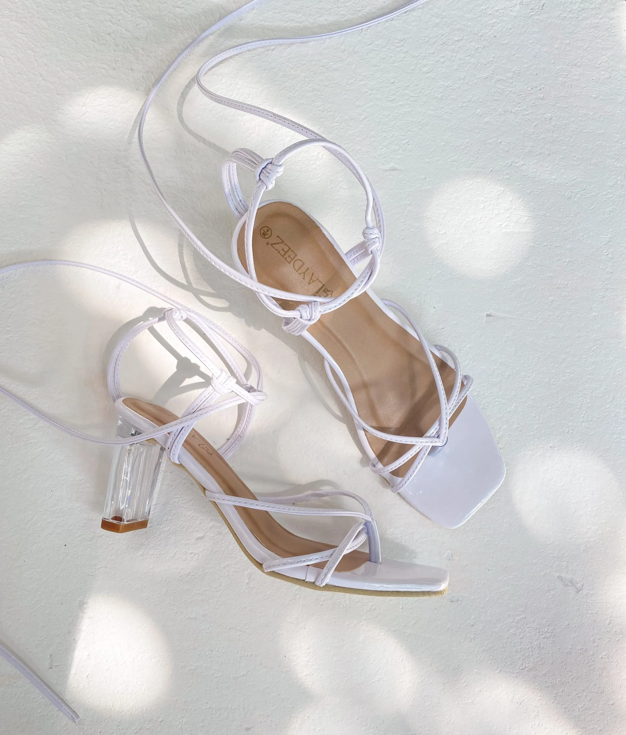Vera Tie Up Glass Heels