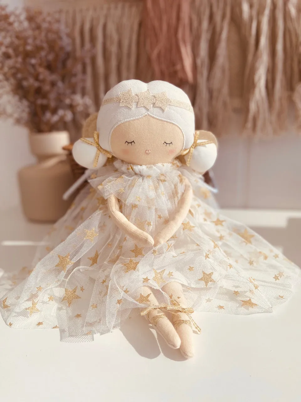 WILLOW FAIRY DOLL IVORY GOLD STAR
