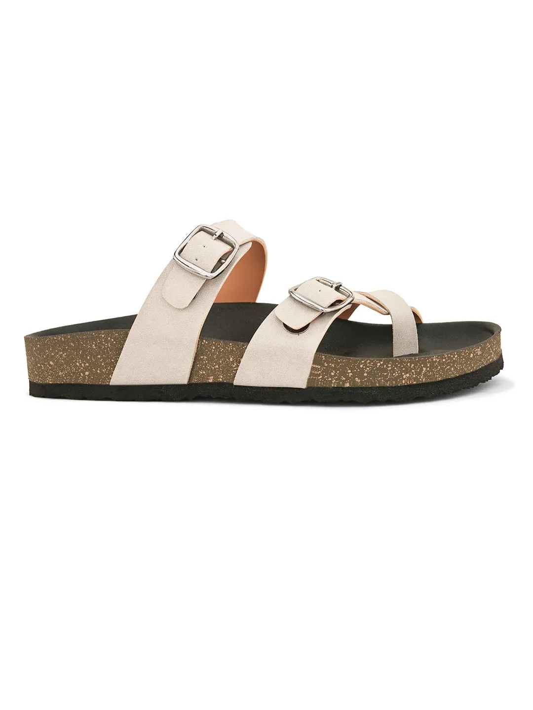 Women One Toe Flats with Buckles