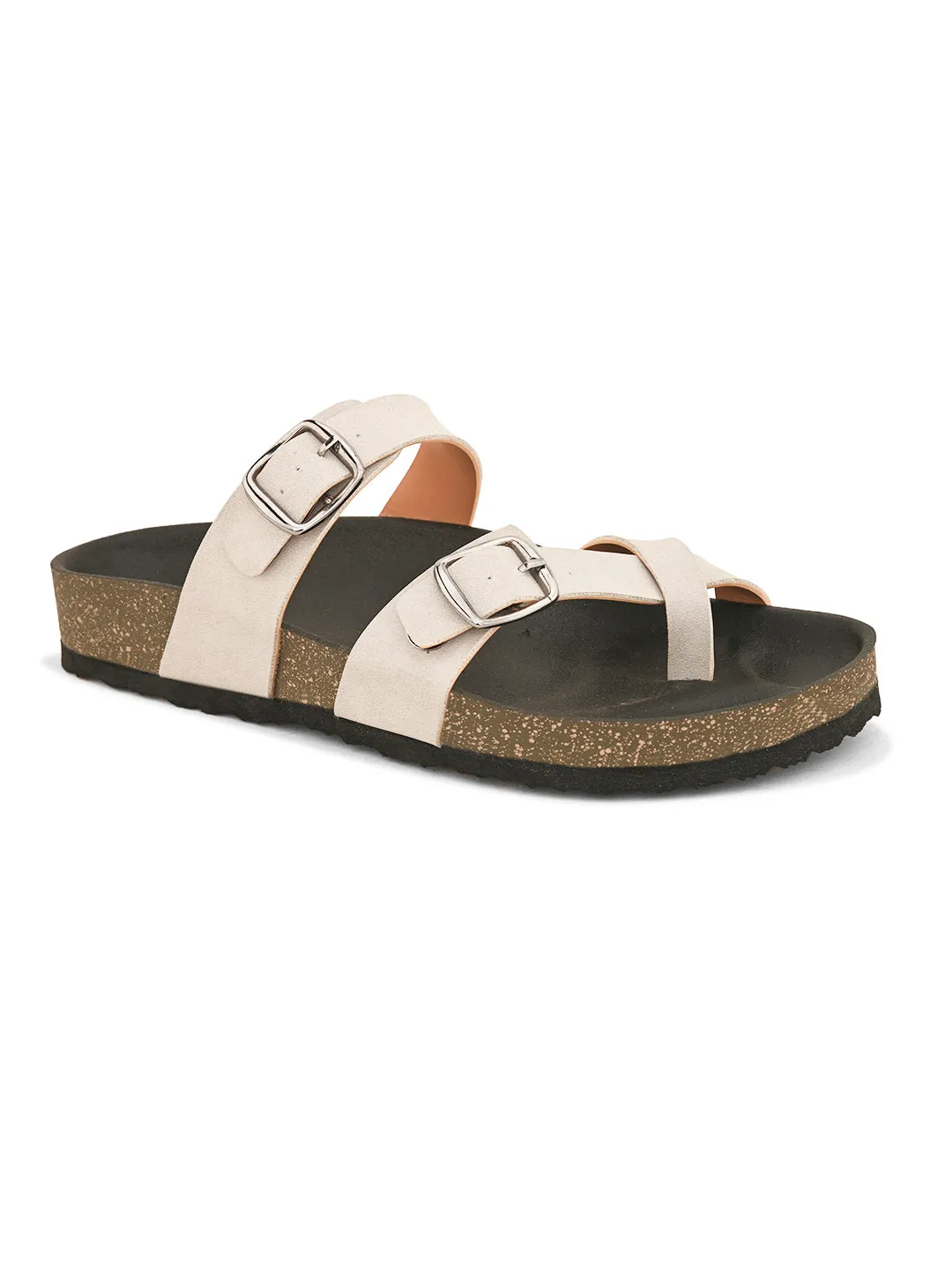 Women One Toe Flats with Buckles