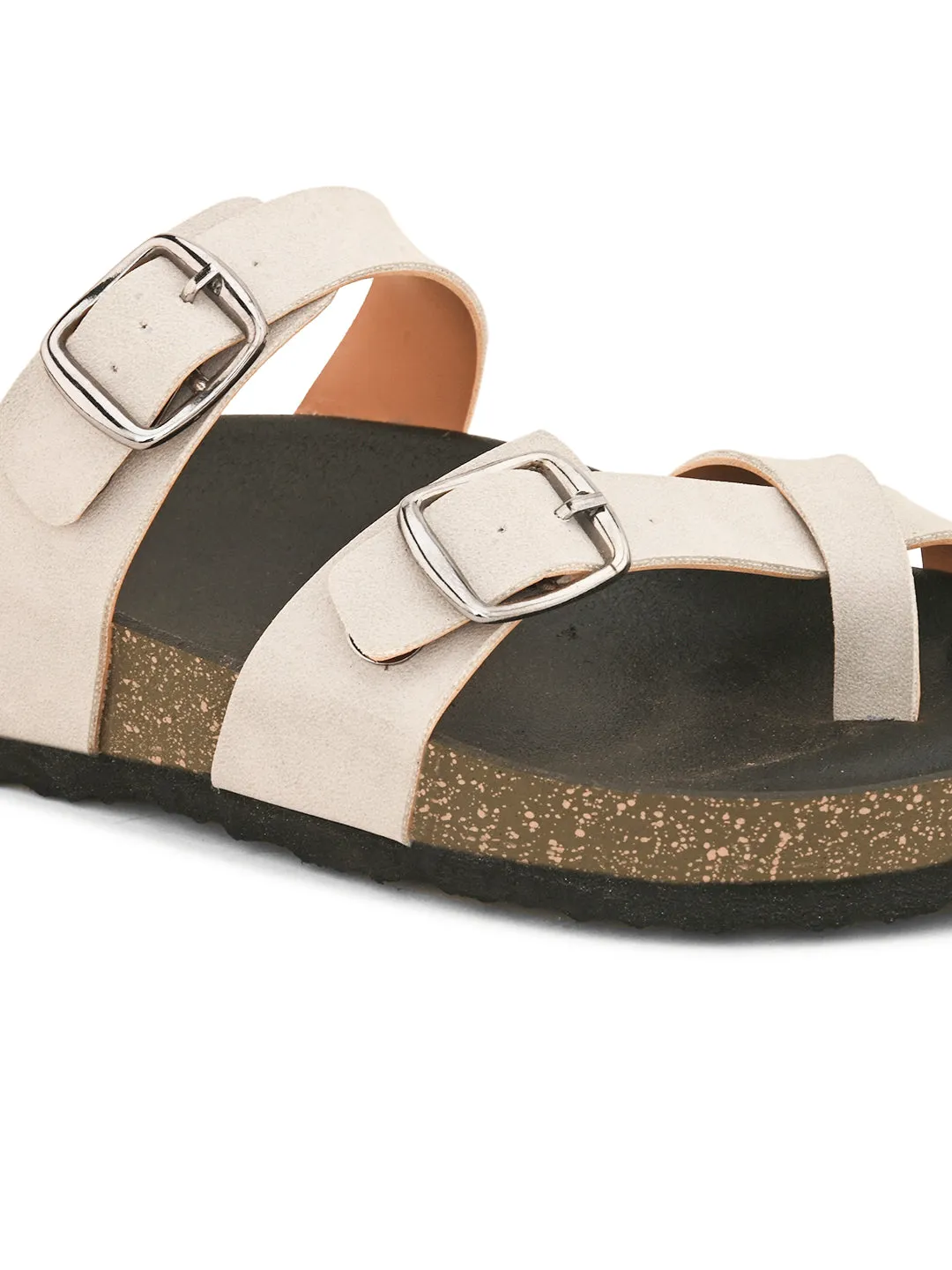 Women One Toe Flats with Buckles