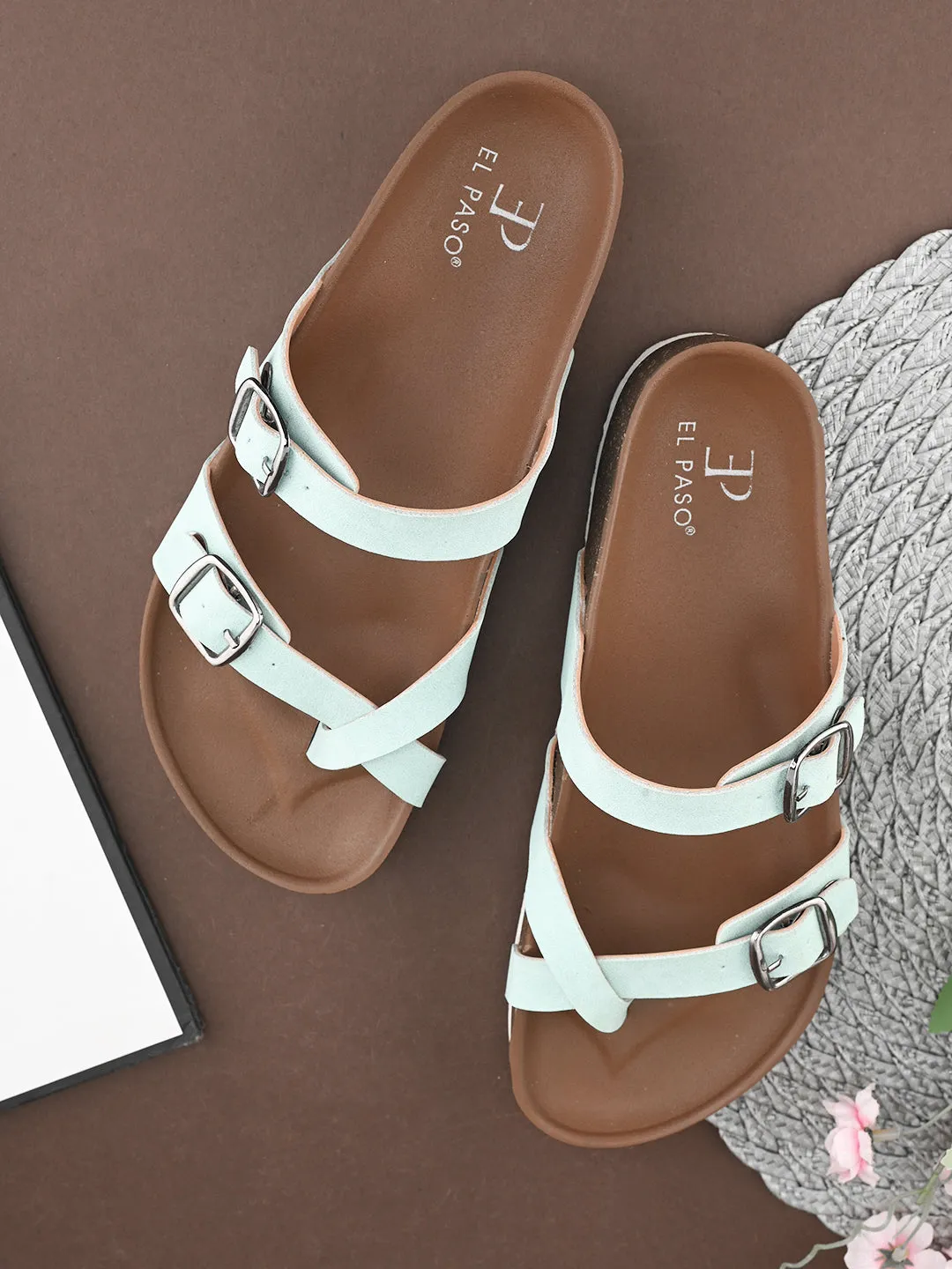 Women One Toe Flats with Buckles