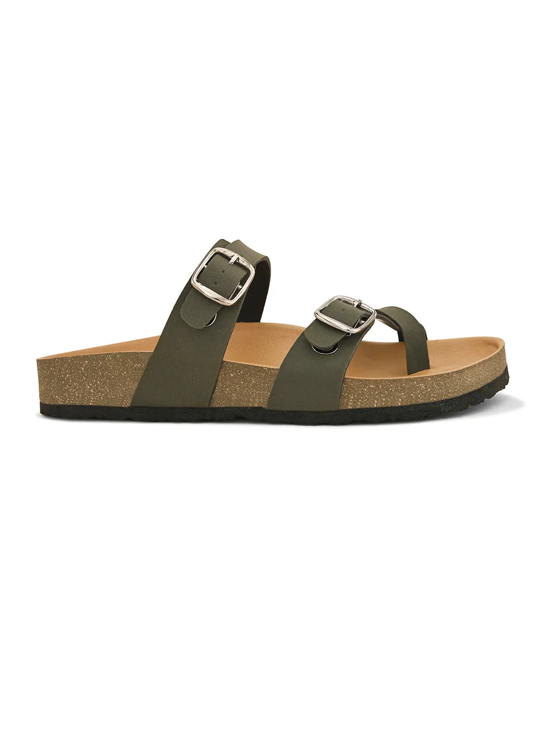 Women One Toe Flats with Buckles