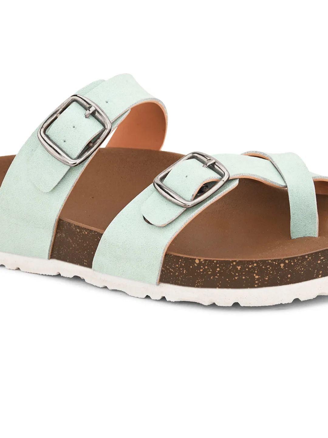 Women One Toe Flats with Buckles
